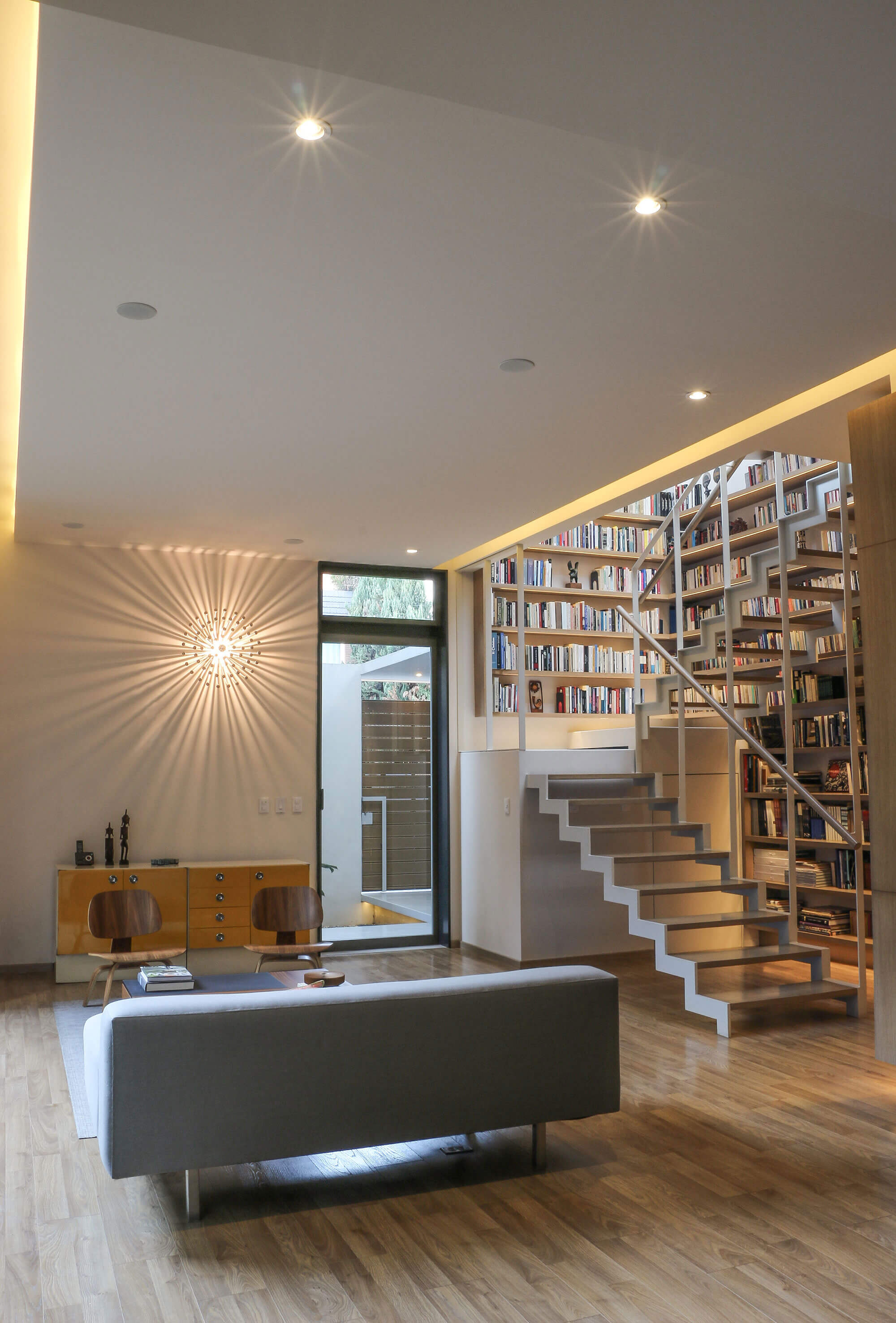 A Stunning Contemporary Home with a Large Bookshelf in Mexico City by Paul Cremoux Studio (14)