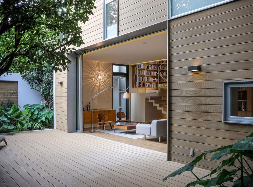 A Stunning Contemporary Home with a Large Bookshelf in Mexico City by Paul Cremoux Studio (6)