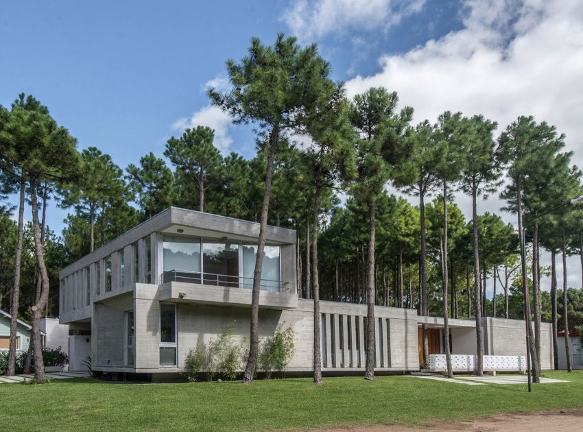 A Stylish Concrete Home Flanked by a Lush Pine Forest in Pinamar by Estudio Galera (2)