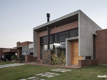 A Stylish Contemporary Home Made of Concrete and Red Bricks in Rio Grande do Sul by Ramella Arquitetura (1)