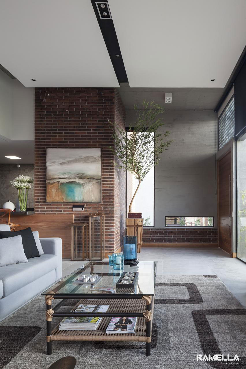 A Stylish Contemporary Home Made of Concrete and Red Bricks in Rio Grande do Sul by Ramella Arquitetura (12)