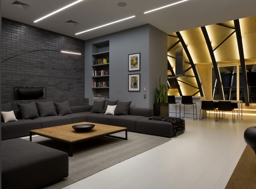 A Stylish Contemporary Loft with an Arched Ceiling in Kiev, Ukraine by Alex Obraztsov (2)
