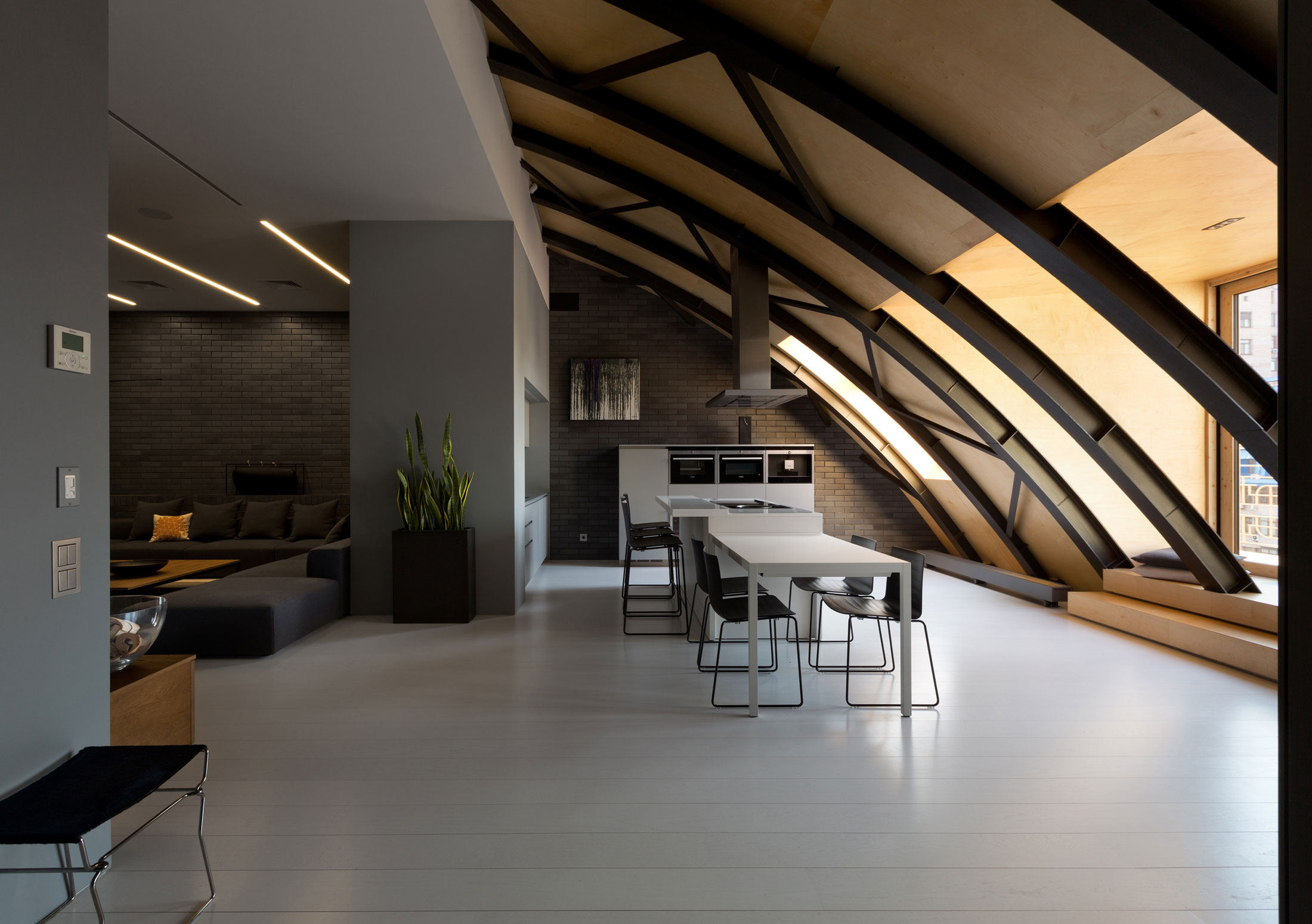 A Stylish Contemporary Loft with an Arched Ceiling in Kiev, Ukraine by Alex Obraztsov (6)