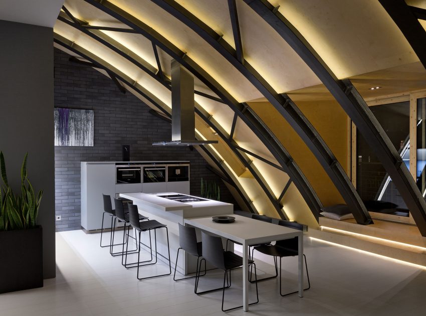 A Stylish Contemporary Loft with an Arched Ceiling in Kiev, Ukraine by Alex Obraztsov (7)