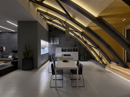 A Stylish Contemporary Loft with an Arched Ceiling in Kiev, Ukraine by Alex Obraztsov (8)