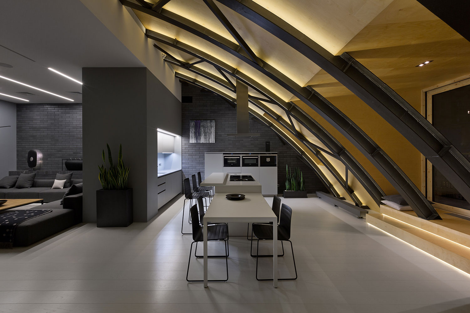 A Stylish Contemporary Loft with an Arched Ceiling in Kiev, Ukraine by Alex Obraztsov (8)