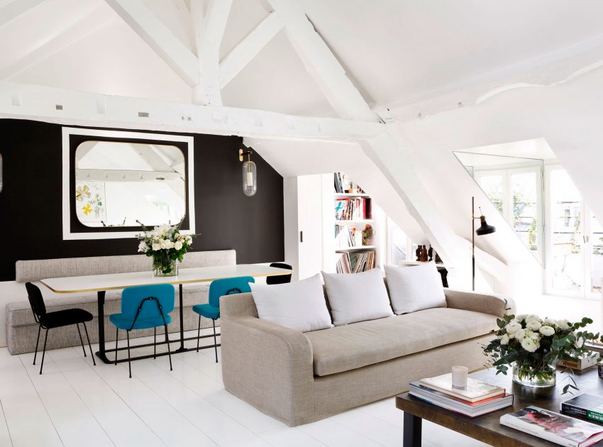 A Stylish Duplex Apartment with Eclectic and Colorful Accents in Paris, France by Sarah Lavoine (1)