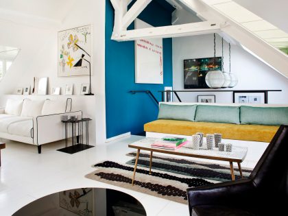 A Stylish Duplex Apartment with Eclectic and Colorful Accents in Paris, France by Sarah Lavoine (8)