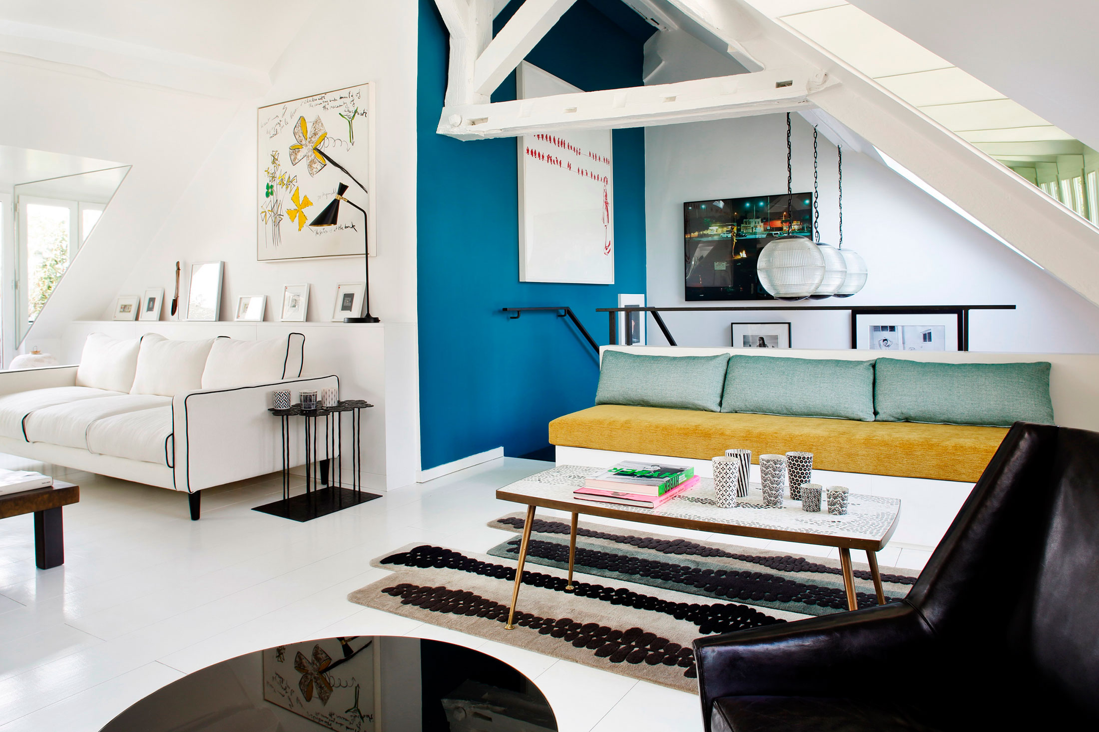 A Stylish Duplex Apartment with Eclectic and Colorful Accents in Paris, France by Sarah Lavoine (8)