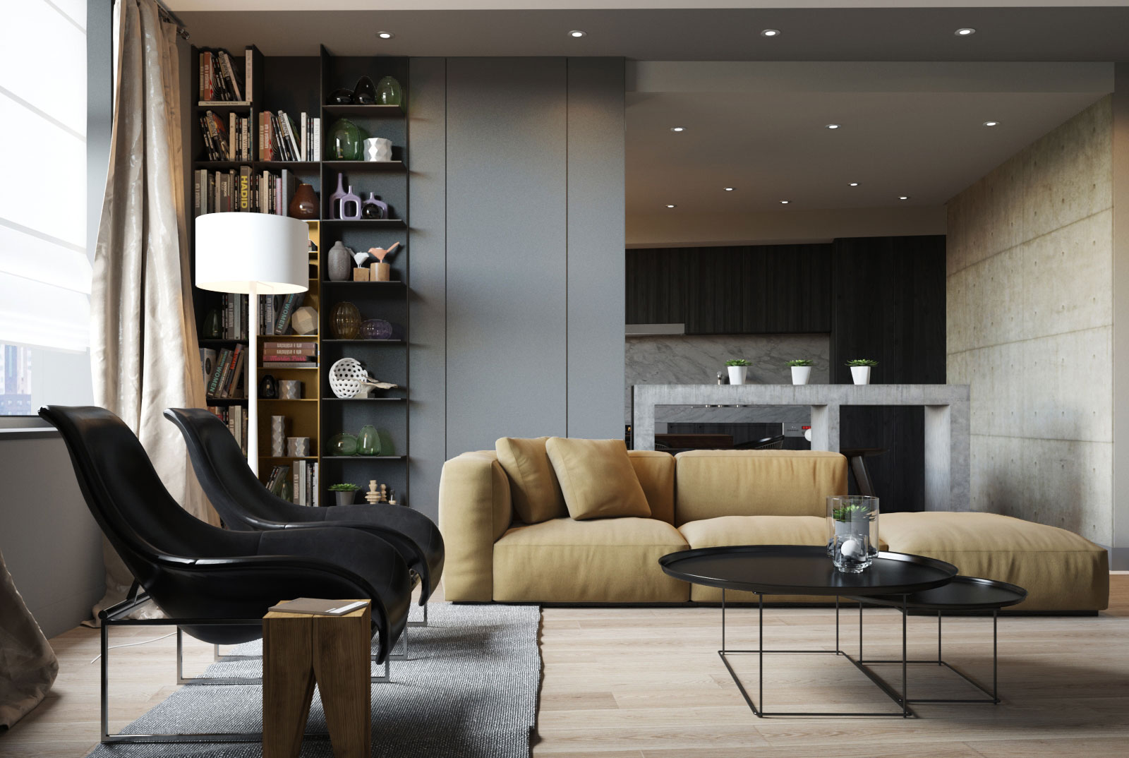 A Stylish Modern Apartment with Shades of Gray and Brown in Kiev by S&T architects (2)