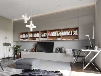 A Stylish Modern Apartment with Shades of Gray and Brown in Kiev by S&T architects (4)