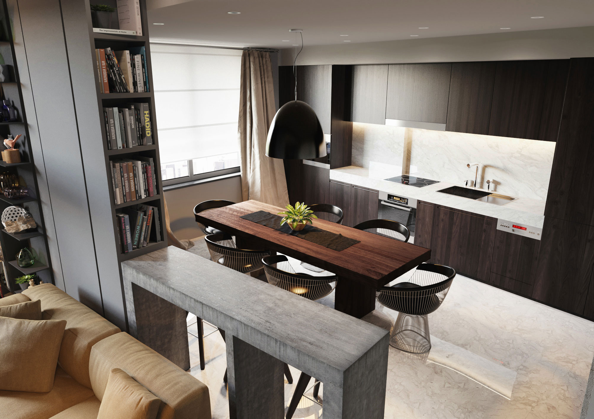 A Stylish Modern Apartment with Shades of Gray and Brown in Kiev by S&T architects (5)