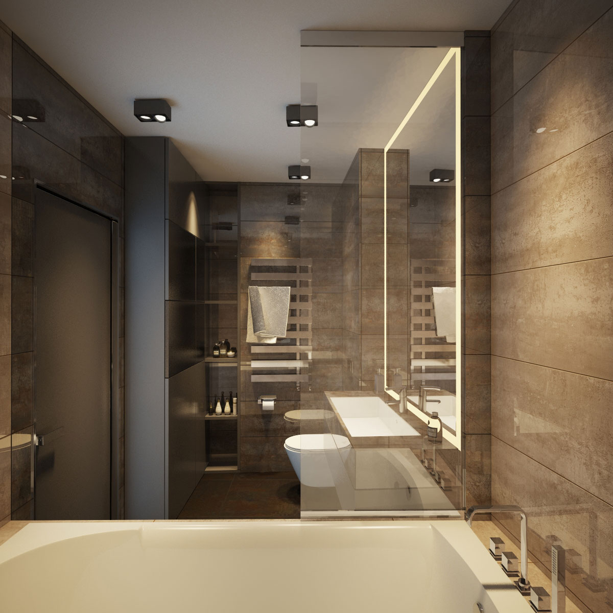 A Stylish Modern Apartment with Shades of Gray and Brown in Kiev by S&T architects (8)
