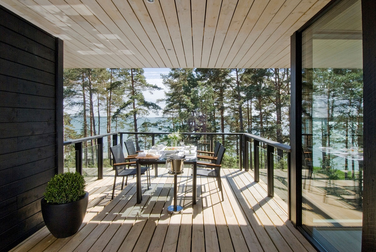 A Stylish Modern Vacation House Built on Rocks in Merimasku, Finland by Haroma & Partners (4)