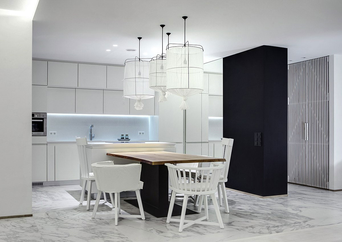 A Stylish Monochromatic Apartment with Exquisite Interiors in Kiev, Ukraine by FORM Architectural Bureau (12)