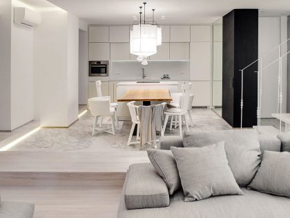 A Stylish Monochromatic Apartment with Exquisite Interiors in Kiev, Ukraine by FORM Architectural Bureau (5)