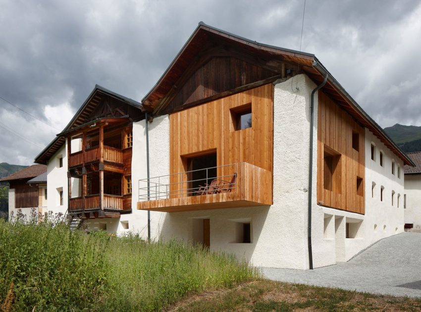 A Traditional Farmhouse Converted Into a Timeless Contemporary House in Scuol, Switzerland by Philipp Baumhauer Architects (1)