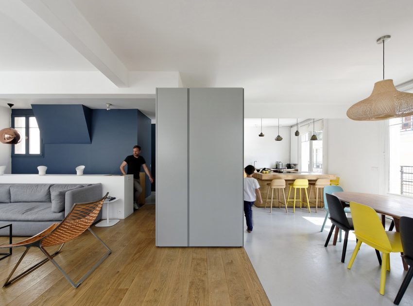 A Two Apartments Combined into a Stylish Family Maisonette in Paris by Equipe Eitan Hammer et Ulli Heckmann (2)