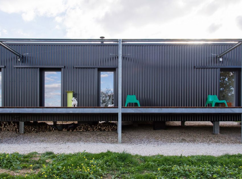 A Two Shipping Containers Turned into a Modern House for a Writer and Sculptor in Saint-Bresson by Spray Architecture & Gabrielle Vella-Boucaud (10)