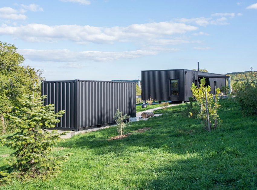 A Two Shipping Containers Turned into a Modern House for a Writer and Sculptor in Saint-Bresson by Spray Architecture & Gabrielle Vella-Boucaud (2)