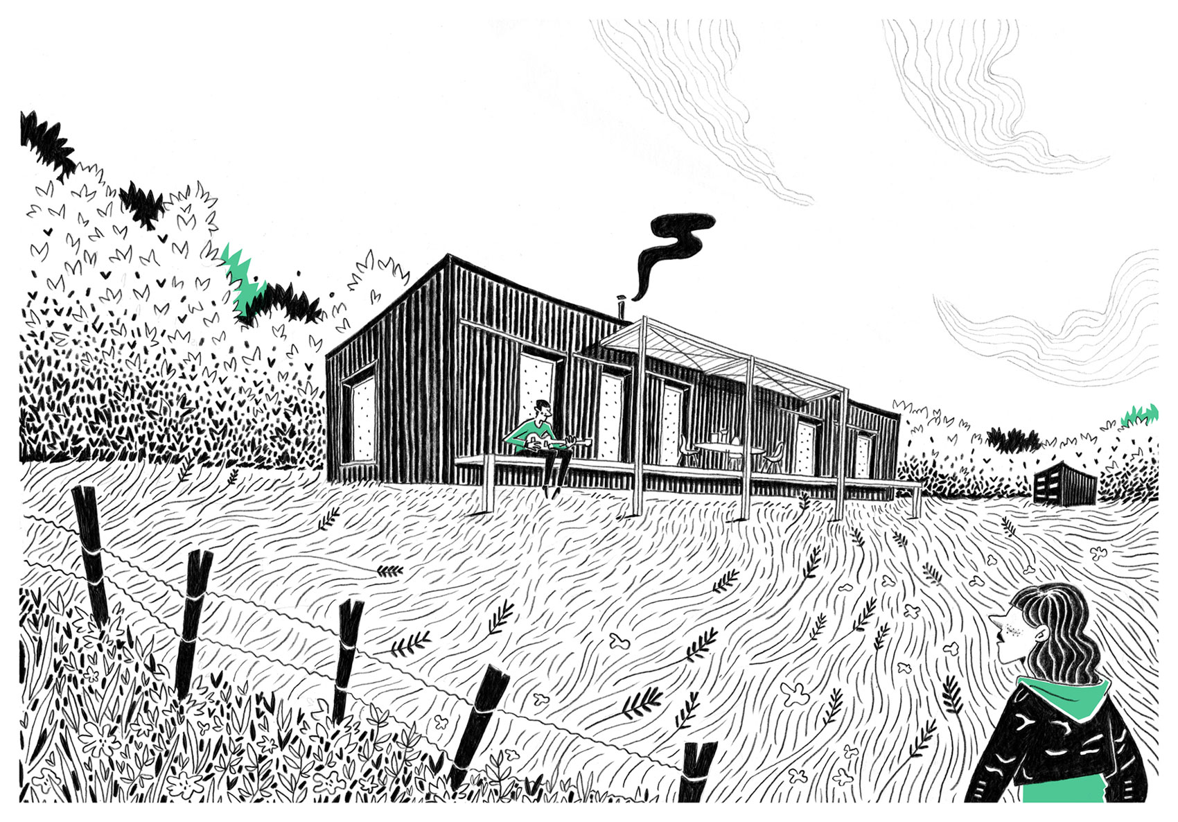 A Two Shipping Containers Turned into a Modern House for a Writer and Sculptor in Saint-Bresson by Spray Architecture & Gabrielle Vella-Boucaud (24)