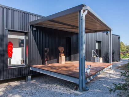 A Two Shipping Containers Turned into a Modern House for a Writer and Sculptor in Saint-Bresson by Spray Architecture & Gabrielle Vella-Boucaud (6)