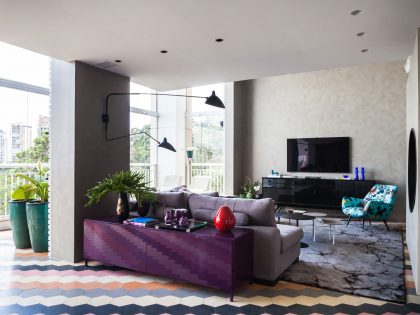 A Unique Artsy Contemporary Apartment with Colorful and Lively Interiors in São Paulo by Fabio Galeazzo Design (1)