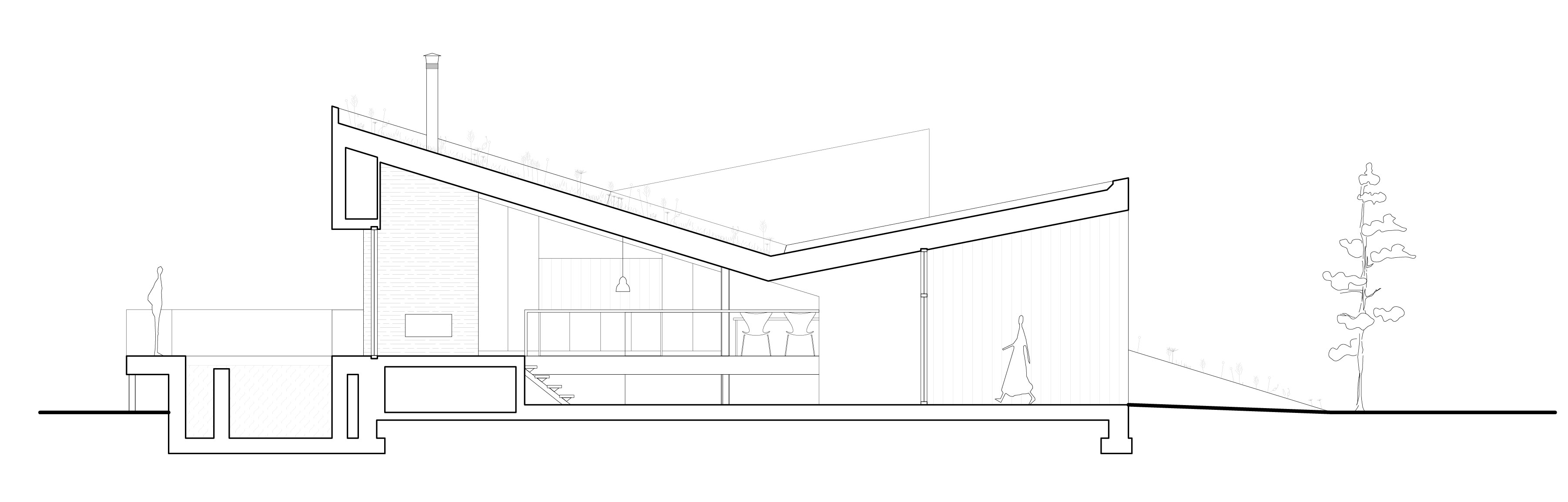 A Unique Modern Home with Sloping Green Roof and Split-Level Interior in Maldegem, Belgium by OYO (22)