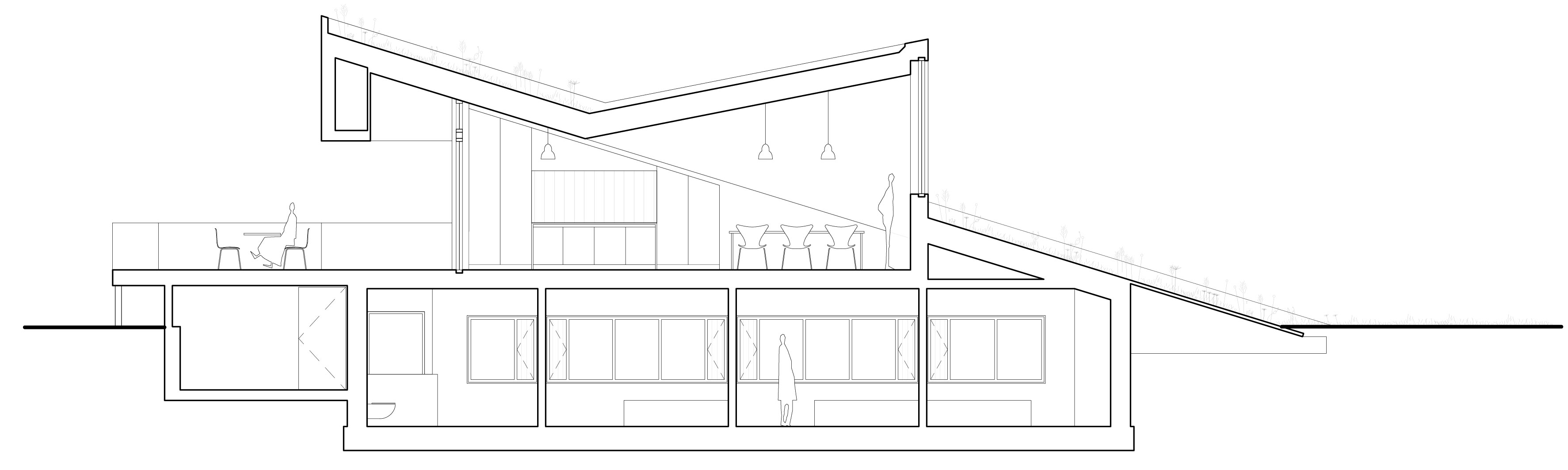 A Unique Modern Home with Sloping Green Roof and Split-Level Interior in Maldegem, Belgium by OYO (23)
