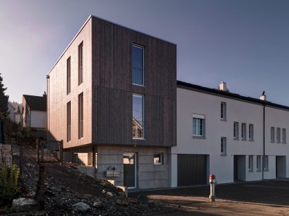 A Vertical Modern House for Three Generations Under the One Roof in Dällikon, Switzerland