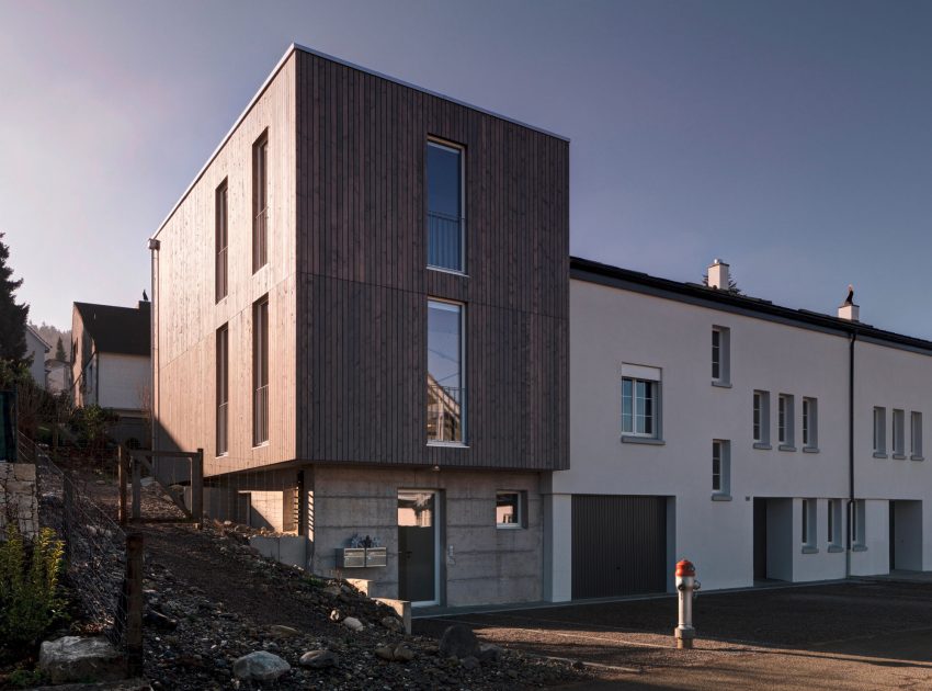 A Vertical Modern House for Three Generations Under the One Roof in Dällikon, Switzerland by Daniele Claudio Taddei Architect (1)