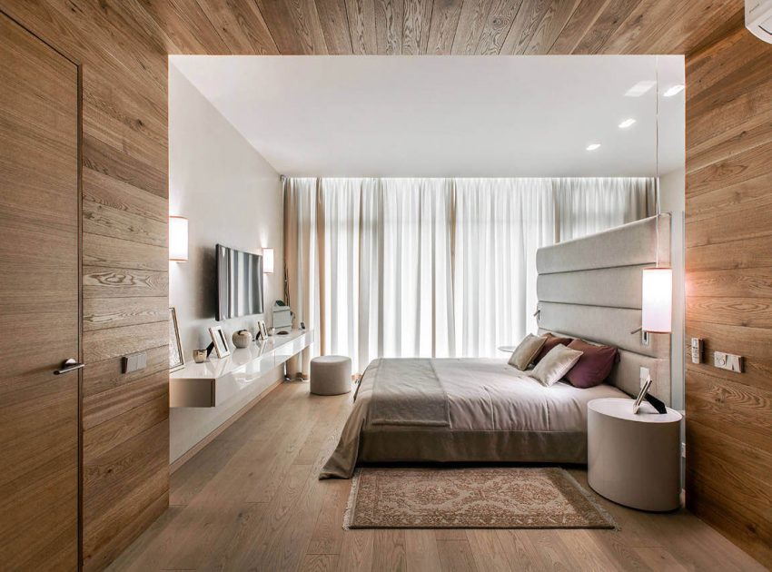 A Woodsy and Sleek Contemporary Apartment in Pestovo by Architectural Bureau Sretenka (10)