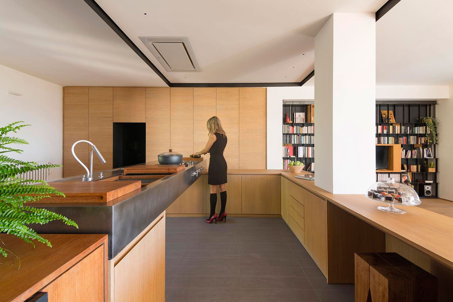 An Elegant Apartment Dominated by Shades of Gray and White Colors by Luca Compri (10)