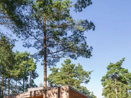 An Elegant Contemporary Villa Surrounded by Tall Pine Trees in Höllviken, Sweden by Johan Sundberg (2)