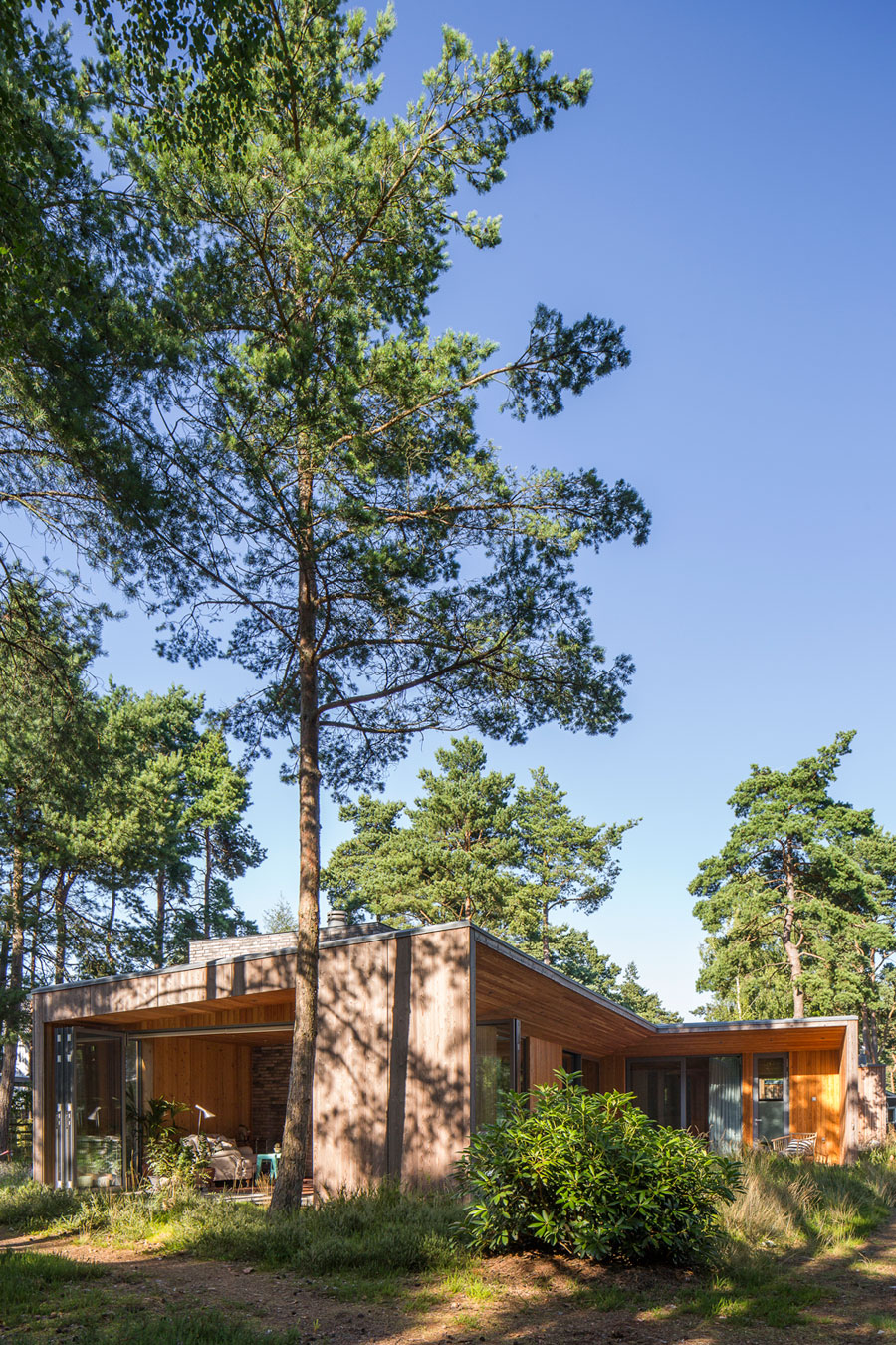 An Elegant Contemporary Villa Surrounded by Tall Pine Trees in Höllviken, Sweden by Johan Sundberg (2)