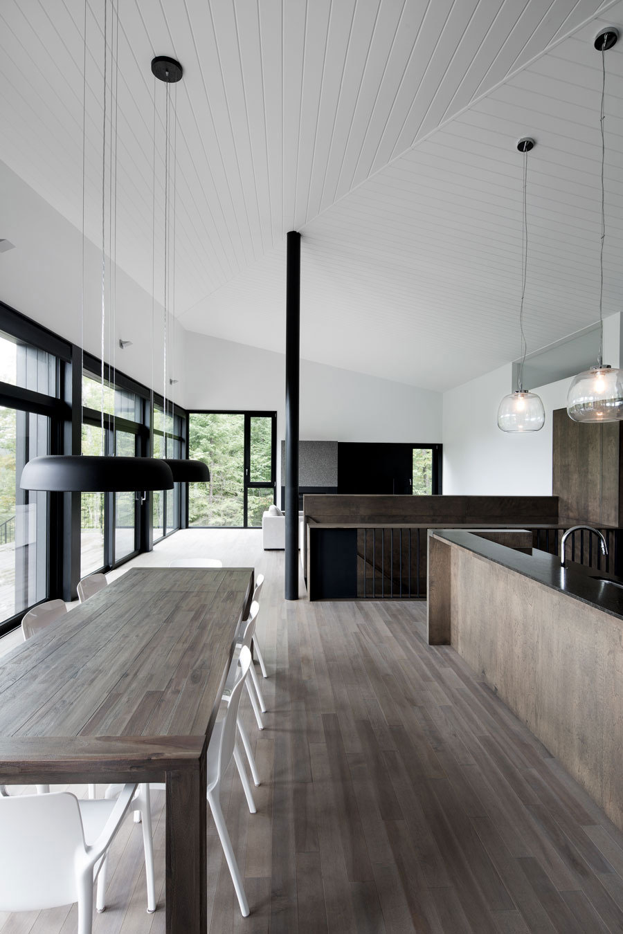 An Elegant L-Shaped House with Futuristic Interiors in Lac de la Cabane, Canada by naturehumaine (13)