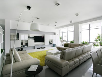 An Elegant Modern Apartment with White and Neutral Tones in Dnipropetrovsk Oblast by Azovskiy & Pahomova Architects (1)