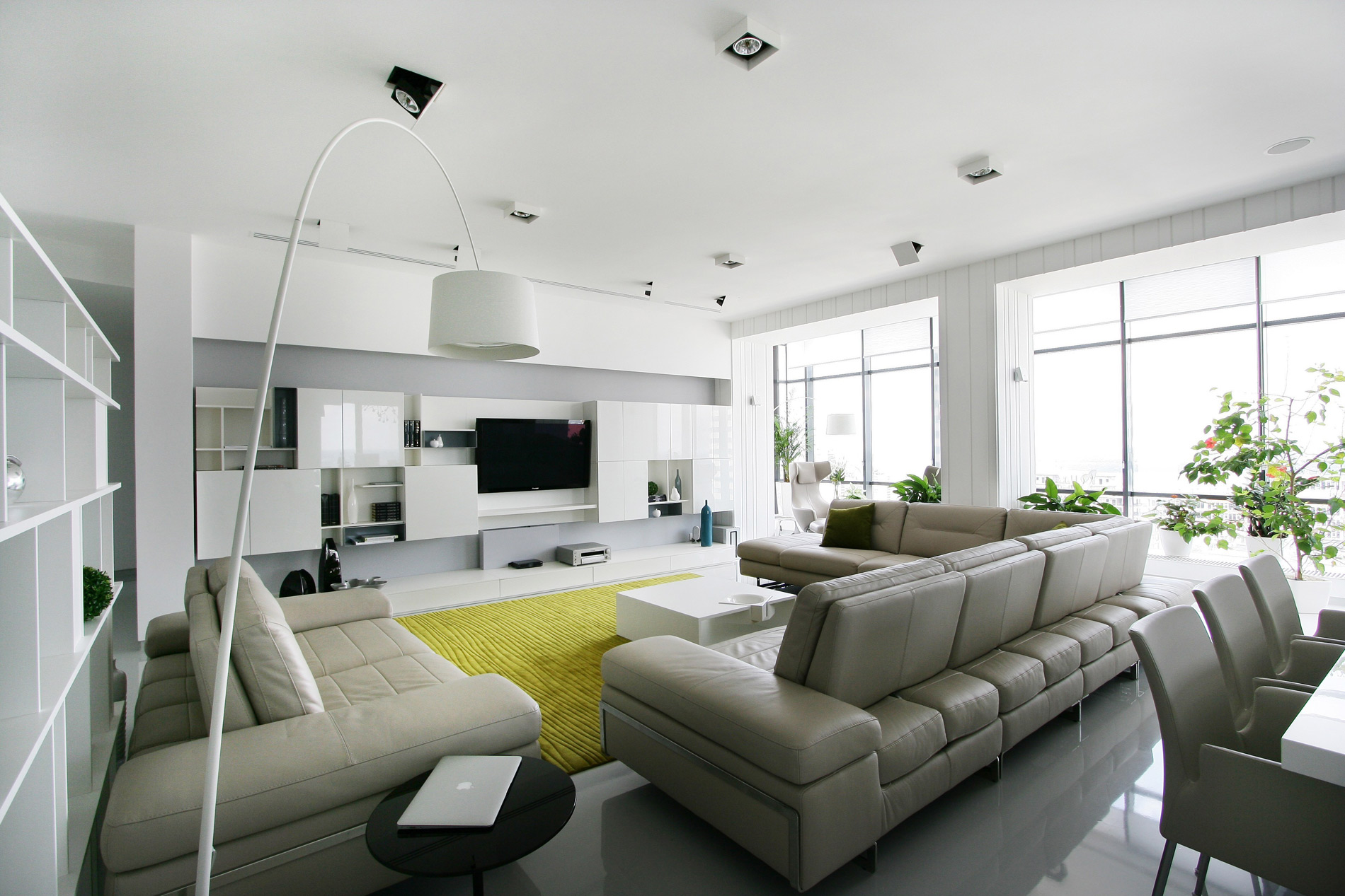 An Elegant Modern Apartment with White and Neutral Tones in Dnipropetrovsk Oblast by Azovskiy & Pahomova Architects (1)