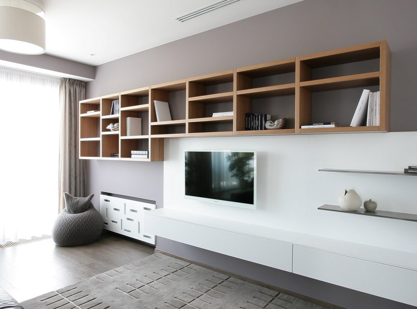 An Elegant Modern Apartment with White and Neutral Tones in Dnipropetrovsk Oblast by Azovskiy & Pahomova Architects (4)