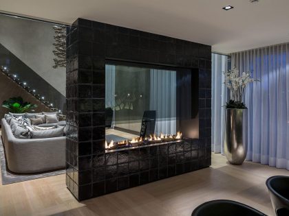 An Elegant Modern Home with Dark and Sophisticated Interior in Rotterdam