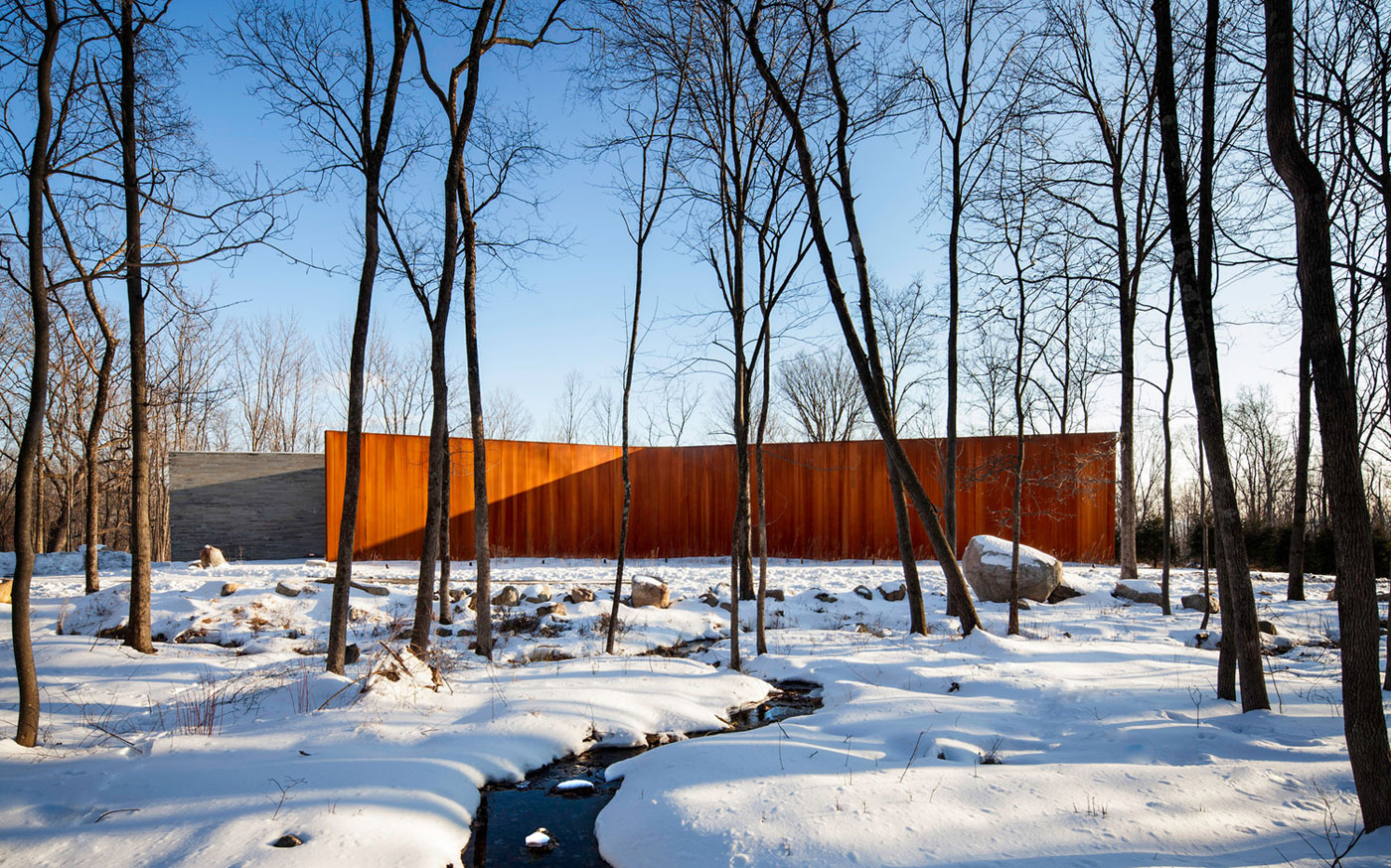 An Elegant Sustainable House in the Woods with Striking Exteriors of Ulster County by William Reue Architecture (1)