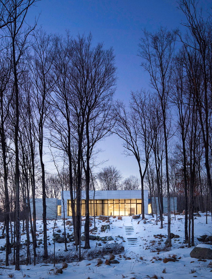An Elegant Sustainable House in the Woods with Striking Exteriors of Ulster County by William Reue Architecture (14)