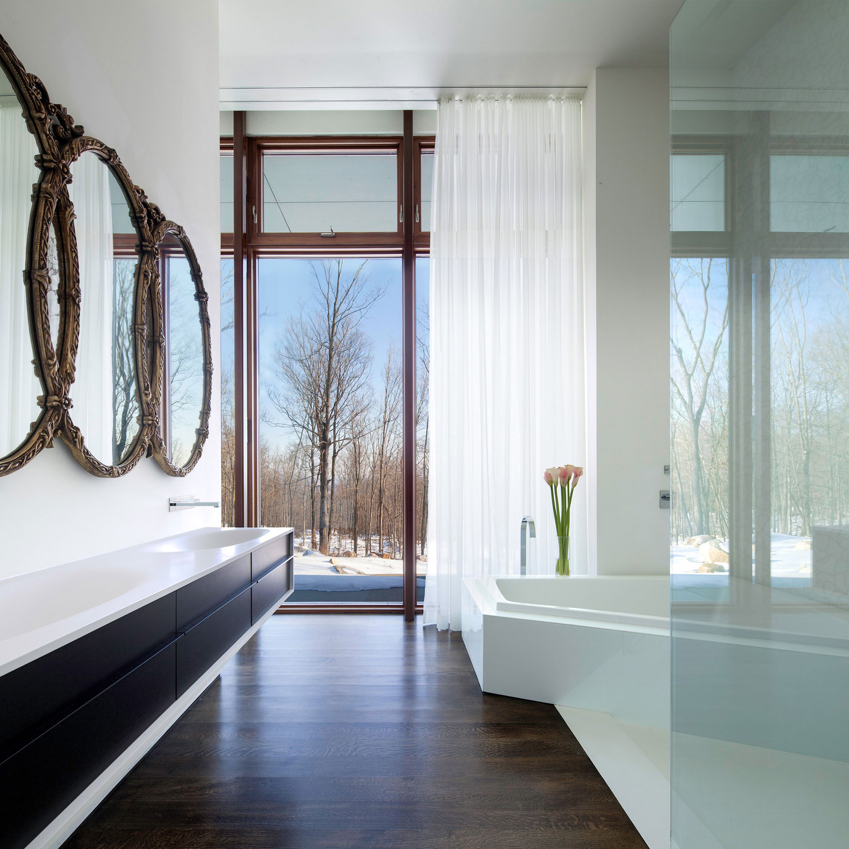 An Elegant Sustainable House in the Woods with Striking Exteriors of Ulster County by William Reue Architecture (8)