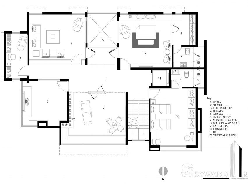 An Elegant and Modern Single Family Bungalow in Nanded, India by Skyward Inc (24)