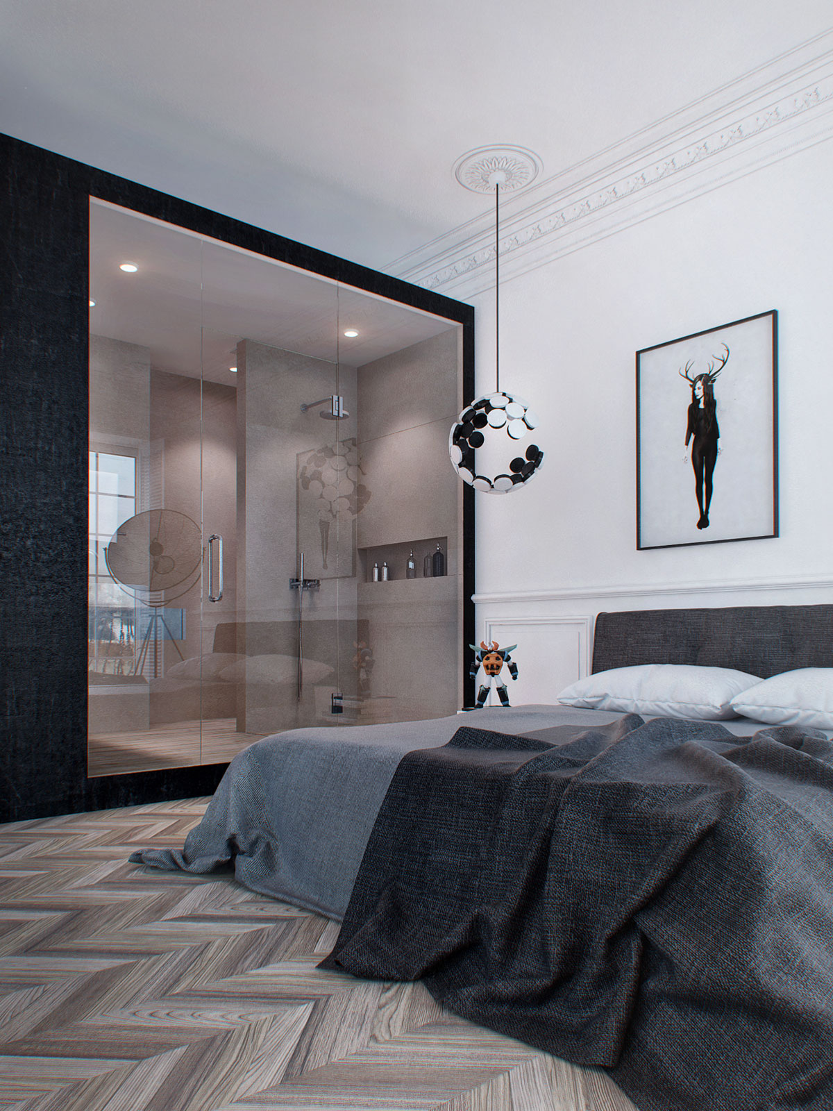 An Elegant and Sophisticated Apartment with Chic Parquet Floors in Moscow by INT2 Architecture (11)