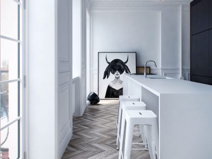 An Elegant and Sophisticated Apartment with Chic Parquet Floors in Moscow by INT2 Architecture (5)