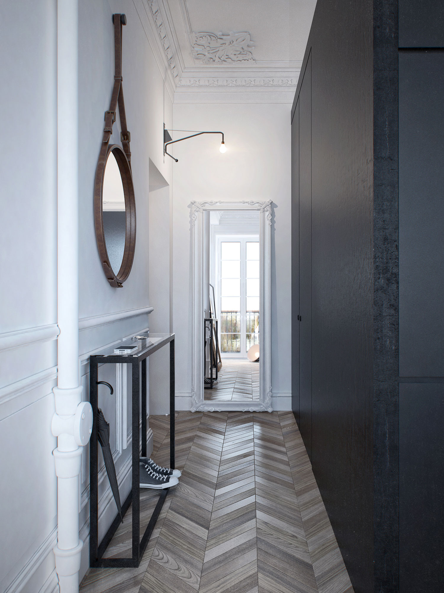 An Elegant and Sophisticated Apartment with Chic Parquet Floors in Moscow by INT2 Architecture (9)