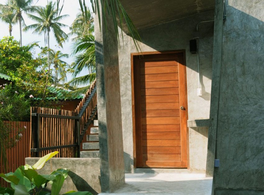 An Exquisite House with Modern Concrete Flat Roof and Wood Elements in Ko Samui, Thailand by NPDA Studio (6)