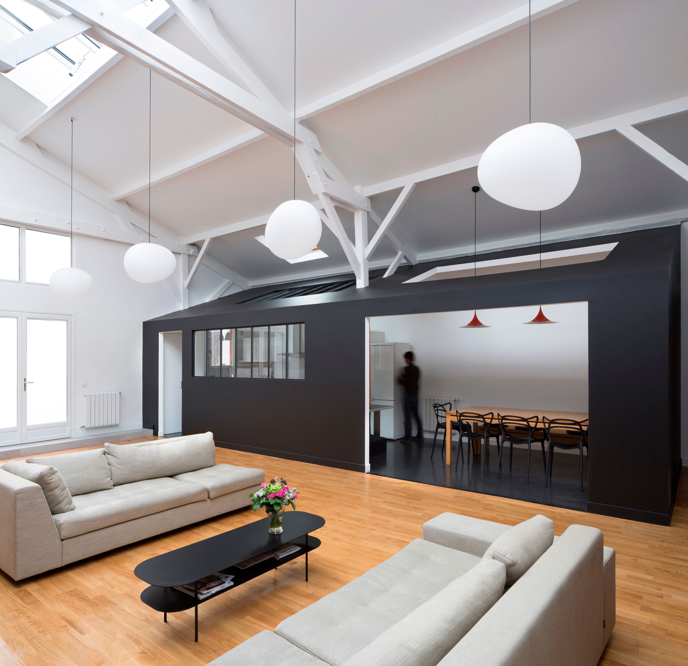 An Old Carpentry Turned into a Colorful Modern Loft with Character in Paris by Agnès et Agnès (2)