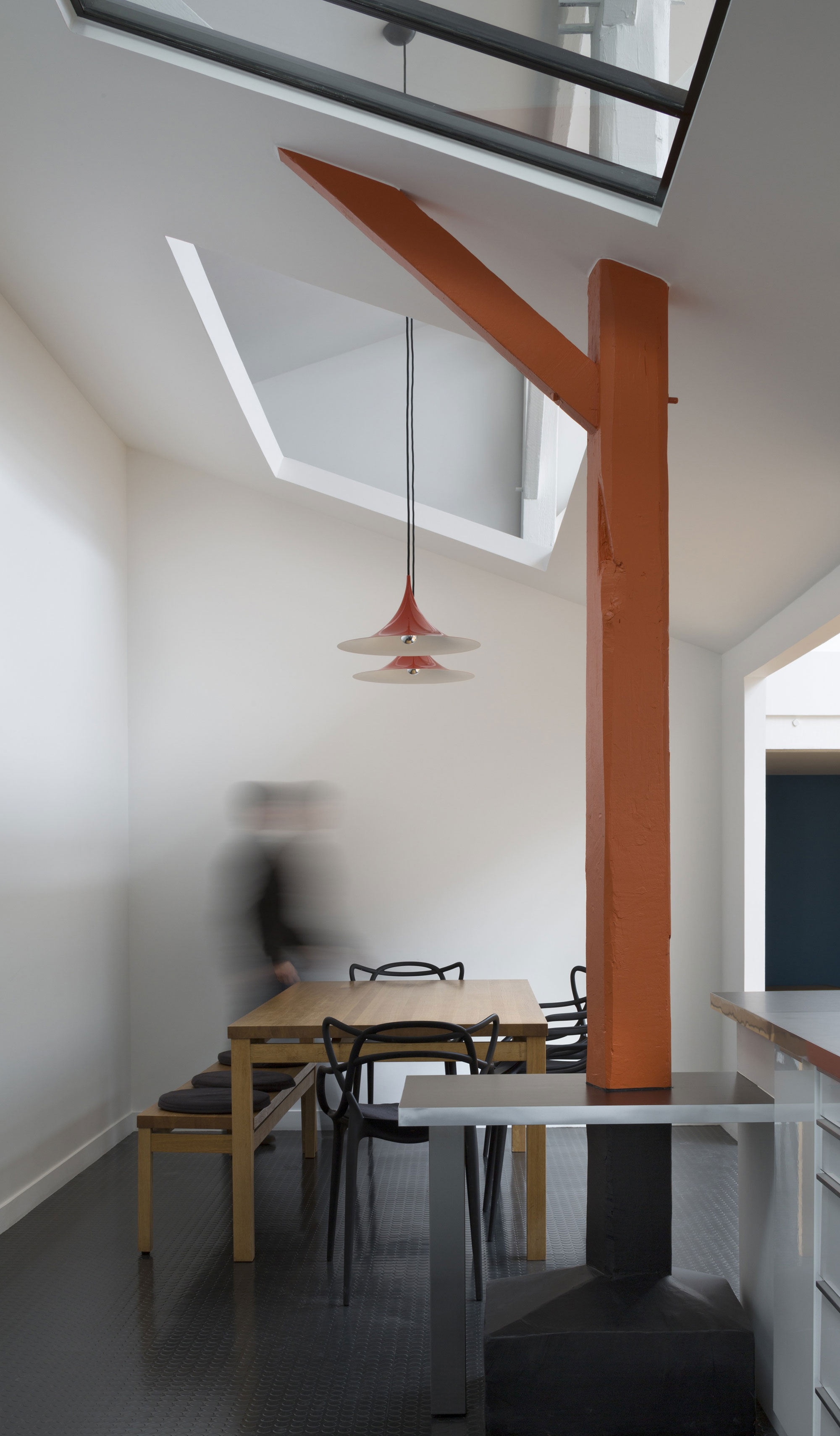 An Old Carpentry Turned into a Colorful Modern Loft with Character in Paris by Agnès et Agnès (5)